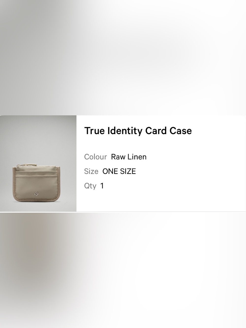 Lululemon True Identity Card Case in Raw Linen